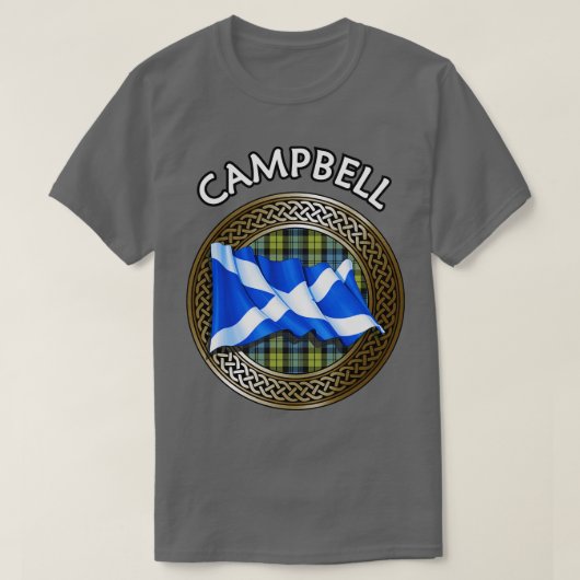 Clan Campbell Wappen Tartan Knot T-Shirt (Design vorne)