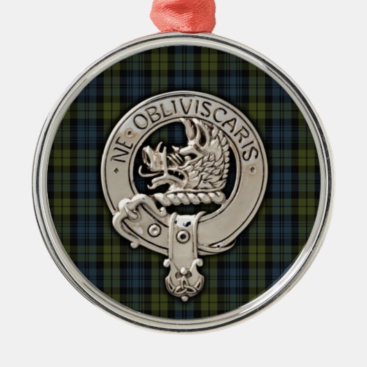 Clan Campbell Wappen & Tartan Ornament Aus Metall (Vorne)