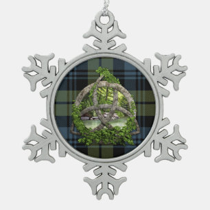 Clan-CampbellTartanceltic-Dreiheit Schneeflocken Zinn-Ornament