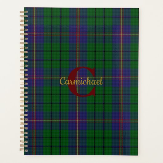 Clan Carmichael Kariert Mit Monogramm Planer (Vorderseite)