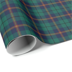 Clan Carmichael Tartan Dark Green Kariert Geschenkpapier