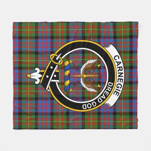 Clan Carnegie Ancient Tartan Kariert Fleecedecke (Vorderseite (Horizontal))