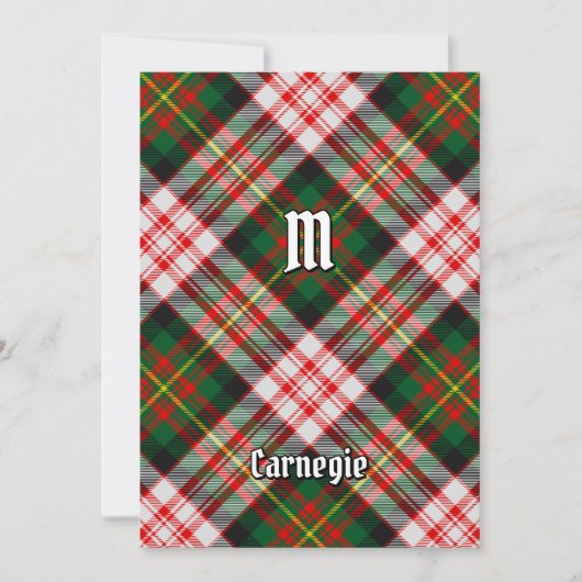 Clan Carnegie Dress Tartan Einladung (Vorderseite)