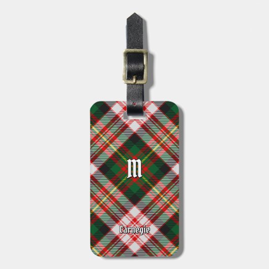 Clan Carnegie Dress Tartan Gepäckanhänger (Vorderseite vertikal)