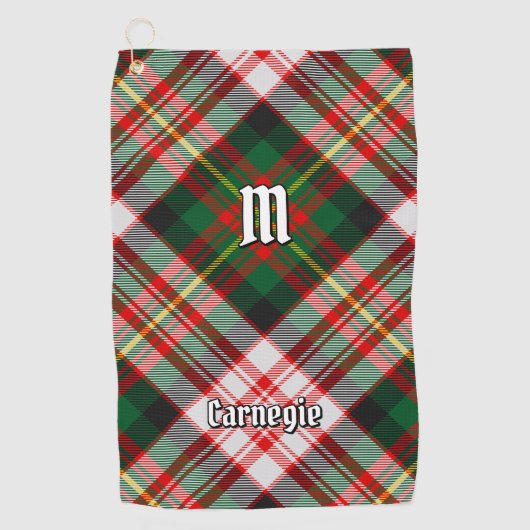 Clan Carnegie Dress Tartan Golfhandtuch (Vorderseite)