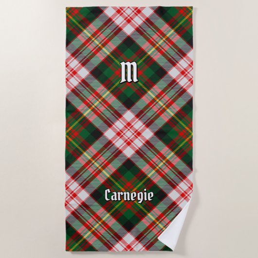 Clan Carnegie Dress Tartan Strandtuch (Vorderseite)