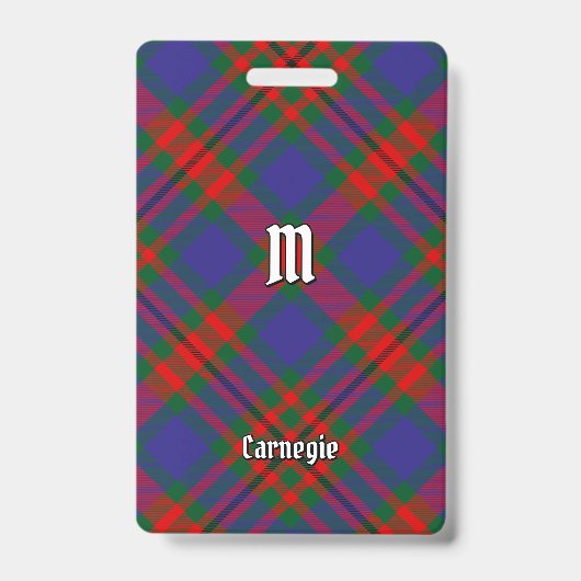 Clan Carnegie Tartan Ausweis (Vorderseite)