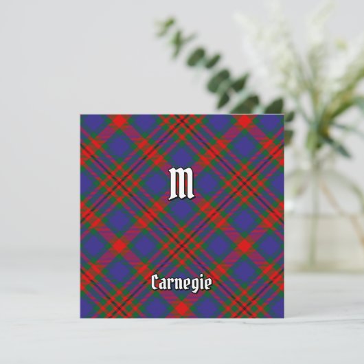 Clan Carnegie Tartan Einladung (Stehend Vorderseite)