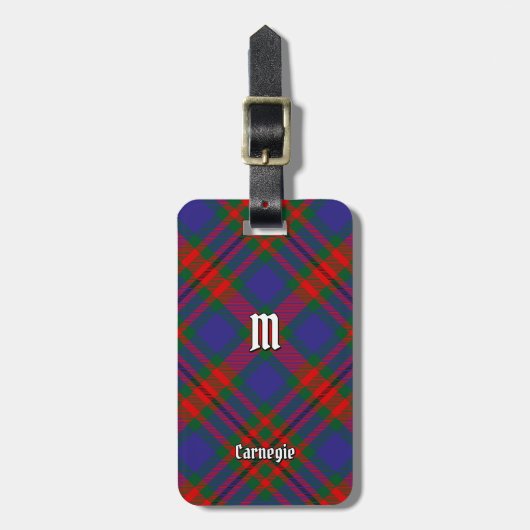 Clan Carnegie Tartan Gepäckanhänger (Vorderseite vertikal)