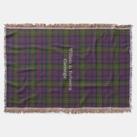 Clan Carnegie Tartan Kariertes, benutzerdefinierte Decke (Vorderseite)