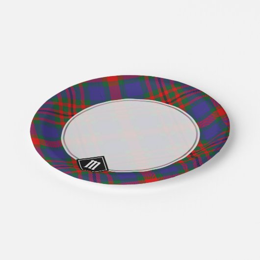 Clan Carnegie Tartan Pappteller (Schrägansicht)