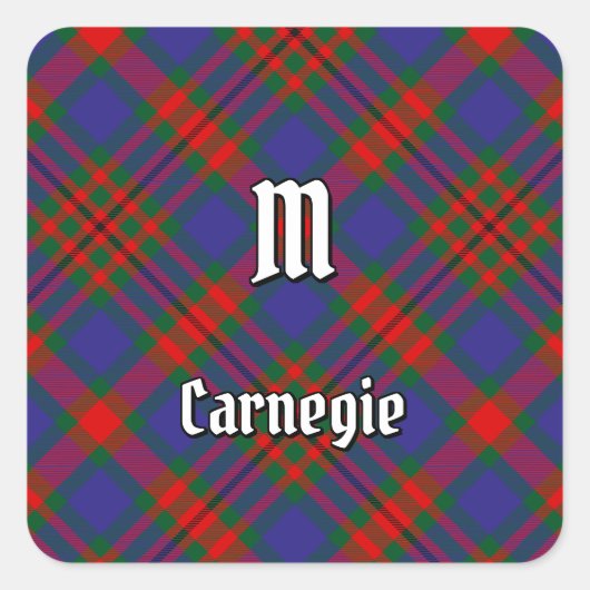 Clan Carnegie Tartan Quadratischer Aufkleber (Vorderseite)