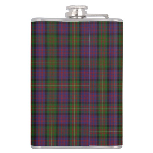 Clan Carnegie Wappen Abzeichen und Tartan Flachmann (Rückseite)