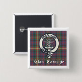 Clan Carnegie Wappen Tartan Button (Vorne & Hinten)