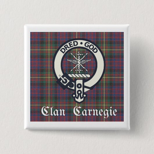 Clan Carnegie Wappen Tartan Button (Vorderseite)