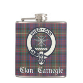 Clan Carnegie Wappen Tartan Flachmann (Vorderseite)