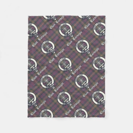 Clan Carnegie Wappen Tartan Fleecedecke (Vorderseite)