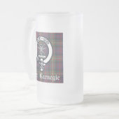 Clan Carnegie Wappen Tartan Mattglas Bierglas (Vorderseite Links)