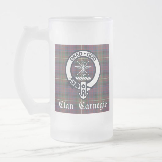Clan Carnegie Wappen Tartan Mattglas Bierglas (Links)
