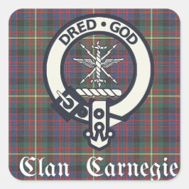 Clan Carnegie Wappen Tartan Quadratischer Aufkleber