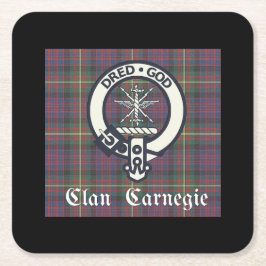 Clan Carnegie Wappen Tartan Rechteckiger Pappuntersetzer