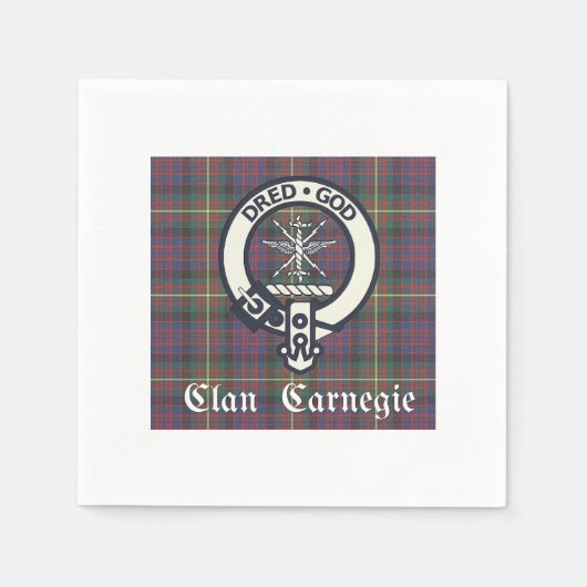 Clan Carnegie Wappen Tartan Serviette (Vorderseite)