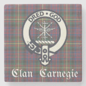 Clan Carnegie Wappen Tartan Steinuntersetzer (Vorderseite)