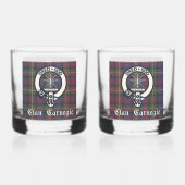 Clan Carnegie Wappen Tartan Whiskyglas (Vorderseite)
