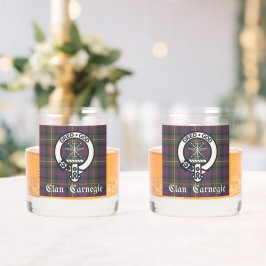 Clan Carnegie Wappen Tartan Whiskyglas