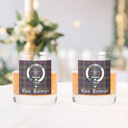 Clan Carnegie Wappen Tartan Whiskyglas (Insitu (Hochzeit))