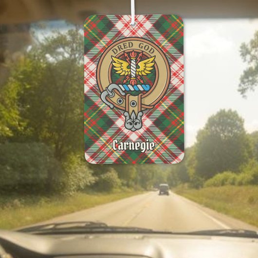 Clan Carnegie Wappen über Dress Tartan Autolufterfrischer