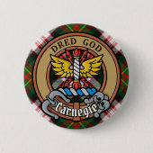 Clan Carnegie Wappen über Dress Tartan Button (Vorderseite)