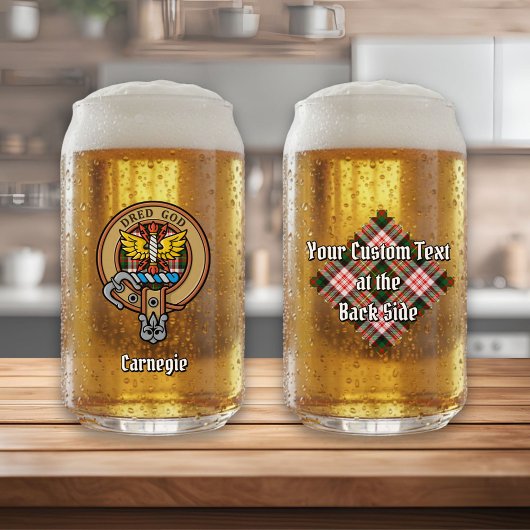 Clan Carnegie Wappen über Dress Tartan Dosenglas