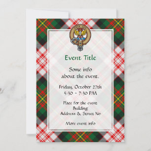 Clan Carnegie Wappen über Dress Tartan Einladung