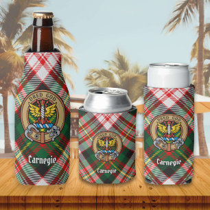 Clan Carnegie Wappen über Dress Tartan Flaschenkühler