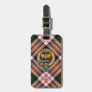 Clan Carnegie Wappen über Dress Tartan Gepäckanhänger