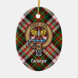 Clan Carnegie Wappen über Dress Tartan Keramik Ornament