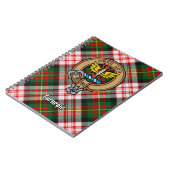 Clan Carnegie Wappen über Dress Tartan Notizblock (Linke Seite)