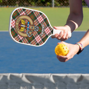 Clan Carnegie-Wappen über Dress Tartan Pickleball Schläger