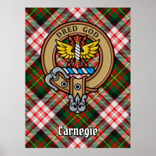 Clan Carnegie Wappen über Dress Tartan Poster