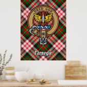 Clan Carnegie Wappen über Dress Tartan Poster (Küche)