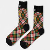 Clan Carnegie Wappen über Dress Tartan Socken (Linkes Detail)