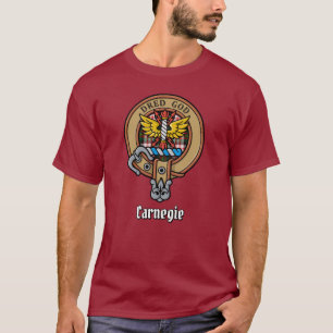 Clan Carnegie Wappen über Dress Tartan T-Shirt