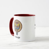 Clan Carnegie Wappen über Dress Tartan Tasse (Vorderseite Links)