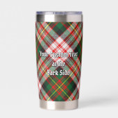 Clan Carnegie Wappen über Dress Tartan Thermobecher (Rückseite)