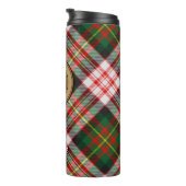 Clan Carnegie Wappen über Dress Tartan Thermosbecher (Nach rechts gedreht)