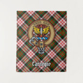 Clan Carnegie Wappen über Dress Tartan Wandteppich (Vorderseite)