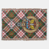 Clan Carnegie Wappen über Kleidertartan Decke (Vorderseite)