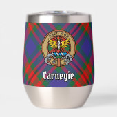 Clan Carnegie Wappen über Tartan (Vorderseite)