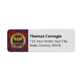 Clan Carnegie Wappen über Tartan (Vorne)